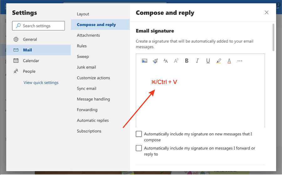 change signature on outlook for mac